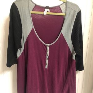 Free People Button Thermal Henley Large